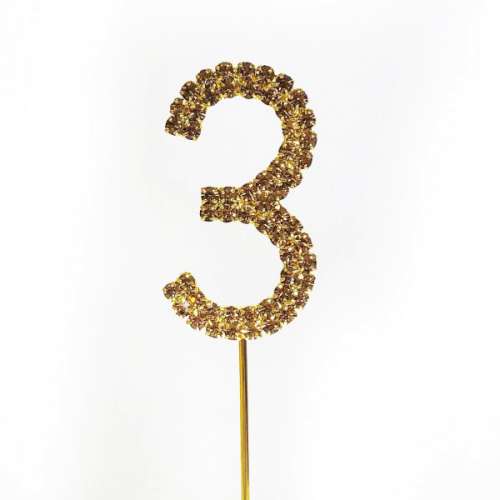 Diamante Small Gold Number - 3